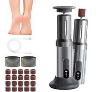 Appareil de soin des pieds portable avec 20 coussinets de rechange et charge rapide pour une utilisation en voyage - Lisseur de talon ergonomique