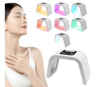 Appareil de soin du visage à lumière LED - Appareil de thérapie de la peau avec lunettes de protection - Appareil de beauté spa multifonction avec 7 couleurs - Design amovible pour les soins de beauté