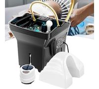 Appareil De Spa pour La Tête Portable avec Réservoir De 60 L, Système De Température Indépendant, Luminothérapie 7 Couleurs, Fumigation en Option, Appui-Tête Réglable Noir