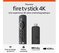 Appareil de streaming - AMAZON - Fire TV Stick 4K - Wi-Fi 6 - Dolby Vision - HDR10+