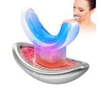 Appareil de thérapie à la lumière rouge, outil 2 en 1 de soin des lèvres et des dents, anti-âge, anti-âge, lisse, rides, blanchiment des dents Blu-ray, lèvres plus pleines et plus éclatantes (argent)