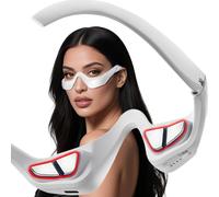 Appareil de thérapie par lumière rouge sous les yeux avec microcours, masseur contour des yeux 3D pour cernes, poches et rides, appareil de traitement sous les yeux rechargeable pour les poches et les