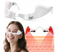 Appareil de thérapie par lumière rouge sous les yeux, lunettes de thérapie par lumière rouge, 650 NM, masque pour les yeux à lumière rouge pour le traitement des poches sous les yeux, cernes, poches