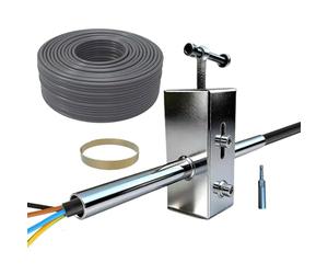 Appareil de traction de câble électrique | Cordon rétractable flexible de 15 m - Outil de pose de câbles pour l'installation de tubes vides et la pose de câbles dans