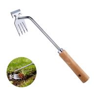 Appareil d'élimination des mauvaises herbes - En acier inoxydable - Avec manche - Désherbeur manuel efficace pour creuser - Transplantation - Outils de jardin sans effort - Désherbeur pour cour