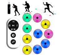 Appareil D'EntraîNement Vitesse Agile Reaction, Lampe Fitness Agile Portable avec TéLéCommande, 4 Modes 4 Couleurs LumièRe, Distance Connexion 10M, EntraîNement Coordination œIl-Main,10 Lights,Red