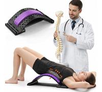Appareil d'Étirement du Dos et Cervicales - Civière Dorsale avec 88 Points d'Acupression, 3 Niveaux - Correcteur de Posture et Support Lombaire pour Chaise de Bureau, Soulagement Douleurs (Violet)