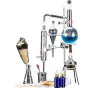 Appareil d'extraction d'huiles essentielles, équipement de laboratoire de 500 ml Set d'unité de distillation de laboratoire, kit de verre de laboratoire purificateur de distillateur d'eau, équipement