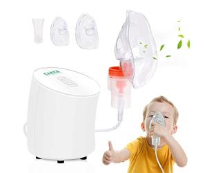 Appareil d'inhalation par nébuliseur, nébuliseur à compresseur avec embout buccal et masque pour adultes et enfants, pour la toux et le rhume, la bronchite et plus