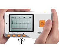 Appareil ECG mobile sans fil Bluetooth 30 secondes Mesure manuelle ou mesure à long terme avec câble ECG jusqu'à 10 heures pour la maison Fibrillation auriculaire - Logiciel d'évaluation PC inclus -