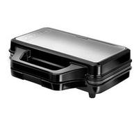 Appareil Éectrique pour 4 Sandwiches en Forme de Triangle, Plaques Antiadhésive, MPM, MOP-45M, 900, Acier Inox / Noir Acier Inox / Noir G