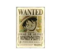 Teknofun - Licence One Piece - Neon Mural LED Luffy Wanted 30 CM - Décoration lumineuse - USB (câble inclus) - Livré avec 2 supports - Marron, Beige, Blanc - Pour Enfants - 811642