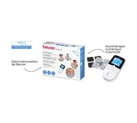 Beurer Électrostimulateur musculaire EM49 – TENS/EMS/Massage, 4 électrodes réutilisables, Noir
