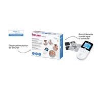 Beurer Électrostimulateur musculaire EM49 – TENS/EMS/Massage, 4 électrodes réutilisables, Noir