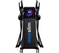 Appareil EMS HI-EMT professionnel pour remodelage corporel, machine de stimulation musculaire avec 4 applicateurs, écran tactile 8 pouces, bobine en cuivre, roulettes, pour ventre, fessiers, jambes et