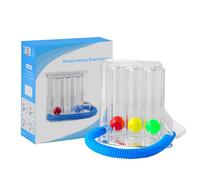 Appareil Exercice Respiratoire, Exerciseur Respiratoire Pulmonaire Profond, Spiromètre Incitatif, Inspiromètre Exercice Pulmonaire avec 3 Boules pour les Exercices de Respiration Thérapie (600~1200CC)