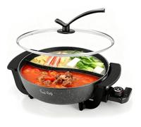 Appareil Fondue Chinoise Hot Pot Electrique 6L 220V 1200W Shabu Shabu Hotpot Avec Diviseur Wok Electrique[C479]