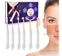 Appareil Haute Fréquence 6 Pcs, TwoWin Baguette Haute Frequence Esthetique De Thérapie avec 3 Violet Argon, 3 Néon Rouge Wands pour Traitement De L'acné Peau De Serrage avec Masque de Gaze 60Pcs