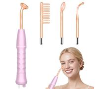 Appareil Haute Frequence Esthetique, ROMMQB Professionnel Portable Haute Fréquence Visage Avec 4 Tubes d'Néon Orange pour le Raffermissement de la Peau, les Rides, l'Acné, la Croissance des Cheveux