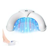 Appareil laser de mise à niveau pour ongles - 7 jours d'action rapide - Avec affichage de l'heure - Lumière infrarouge 365 nm - 405 nm - Bleu - Portable - Pour ongles des doigts et des pieds (blanc)