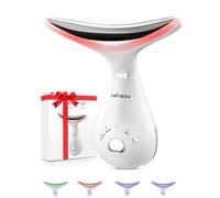 Appareil Massage Visage Anti Rides: Masseur Facial Double Menton Electrique 4 LED Couleurs - EMS Thermique 45°C 3 Mode Massage Lifting - Appareil de Beauté Raffermissement du Visage et du Cou Anti-Âge