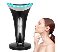 Appareil Massage Visage Anti Rides, Masseur Facial Lifting Visage et Double Menton, 3 Modes LED, Chauffage à 45℃ EMS, Électrique Appareil de Beauté pour soulager et resserrer anti-âge