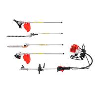 Appareil multifonction à essence 1700 W 4 en 1 pour débroussailleuse, taille-haie, coupe-bordure, 52 cc, tronçonneuse, élagueuse, 8500 tr/min, moteur 2 temps, outil multifonction pour le jardin