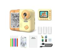 Appareil Photo 48 MP Instakid pour Enfant avec Impression et Filtres Jaune