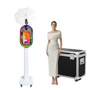 Appareil photo à écran tactile 15,6" avec lampe de poche (blanc, cabine | DSLRBOOTH - Synchronisation de la musique RVB - Miroir professionnel pour photographie reflex numérique - Pour fêtes