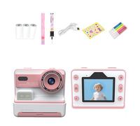 Appareil photo à impression instantanée pour enfants de 2,4 pouces, grand écran avant et arrière, objectif 4800 W pixel, pour enfants, cadeau d'anniversaire créatif, impression instantanée de