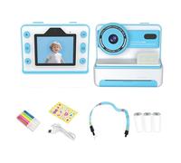 Appareil photo à impression instantanée pour enfants de 2,4 pouces, grand écran avant et arrière, objectif 4800 W pixel, pour enfants, cadeau d'anniversaire créatif, charge de type C