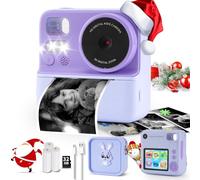 Appareil photo à impression instantanée pour enfants, écran de 7,1 cm avec un sac de protection en silicone, cadeau d'anniversaire de Noël pour enfants de 3, 4, 5, 6, 7, 8, 9, 10 ans, jouet pour