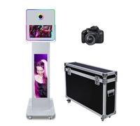 Appareil photo avec écran LCD divisé de 73,6 cm, lumière de remplissage RVB, écran tactile miroir de 15,6" pour fêtes, mariages, événements (machine + appareil photo)