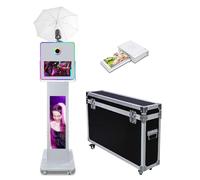 Appareil photo avec écran LCD divisé de 73,6 cm, parapluie doux et lumière de remplissage RVB, machine à écran tactile de 15,6" pour fêtes, mariages, événements (machine + mini imprimante)