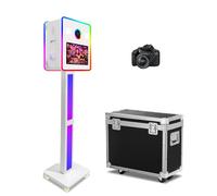 Appareil photo avec prise de vue double face et contrôle tactile - Lumière RVB et mini PC intégré pour fête de mariage - Location d'événements (machine + appareil photo)
