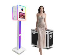 Appareil photo avec prise de vue double face et fonctionnement des commandes tactiles, lumière RVB et mini PC intégré pour la location d'événements de fête de mariage (machine de photomaton)