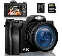 Appareil photo bridge SZSMART DC201S 5K 48MP automatique 16X zoom 3.5 écran + 128G- noir Noir G