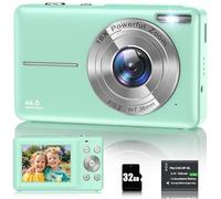 Appareil Photo Compact élégant 44MP, Mini caméra de Poche raffinée avec Zoom 16x, écran 2,7" et Webcam, idéale comme Cadeau Premium pour Voyages et événements (Grün)