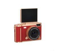 Appareil photo compact en ABS design léger (rouge) | Écran pliable HD, orientation parfaite du selfie, contrôle intuitif, idéal pour les réseaux sociaux