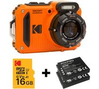 Appareil photo Compact KODAK WPZ2 Orange + 1 Batterie + Carte 16 Go