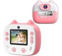 Appareil photo Dragon Touch InstantFun2 à double objectif pour enfants - fonction d'impression instantanée - Rose Rose G