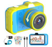 Appareil Photo Enfant, 3,5" Grand Écran 48MP 1080P Appareil Photo Numérique Enfant avec Objectif Zoom Rotatif à 360° LED Flash Cadeau de Noël Jouet pour 3 4 5 6 8 7 9 10 11 12 Ans Garçons Filles