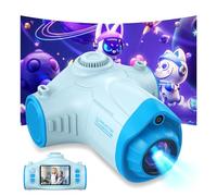 Appareil Photo Enfant, 48MP 1080P 3 en 1 Projecteur Appareil Photo Numérique Enfant avec Carte de 32 Go Trépied Caméra Cadeau de Noël Jouet pour 3 4 5 6 8 7 9 10 11 12 Ans Garçons et Filles, Bleu
