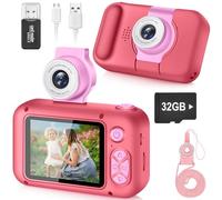 Appareil Photo Enfant avec Grand Écran 2,4" et Objectif Pivotant 180°,Appareil Photo Numérique Enfant pour Filles et Garçons de 3 à 12 Ans,Carte 32 Go Incluse,Cadeau Anniversaire ou Fête,X101