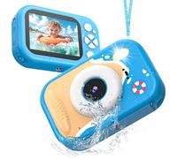 Appareil Photo Enfant Étanche, 48MP 1080P Appareil Photo Numérique Enfant, 32,8 Pieds Caméra sous-Marine avec Écran 2,4 Pouces, LED Flash, Carte TF 32 Go, Cadeau pour Filles Garçons 3-12 Ans, Bleu