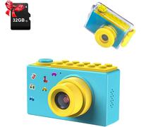 Appareil Photo Enfant, Etanche Caméra Enfant Avec Carte Tf 32Gb / Zoom Numérique 4X / 8Mp / Écran Lcd Tft De 2 Pouce Appareil Photo Numérique Enfant (Bleu)[TOT527123]