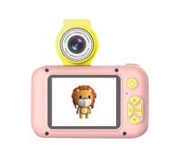 Appareil Photo Enfant Filles et Garçons de 3 à 12 Ans, pour Enfant avec Objectif Pivotant 180° et Écran IPS 2,4 Pouces,Cadeau d'anniversaire ou Fête,Carte 32 Go (Rose)