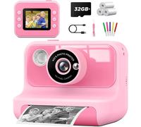 Appareil Photo Enfant Instantané, 1080P 20Mp 10X Appareil Photo Instantané Enfant Avec 3 Rouleaux Papier Thermique Noir Blanc, Carte 32 Go,Cadeau Pour Enfants De 3 À 12 Ans Garçons[TOT527088]