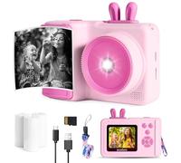 Appareil Photo Enfant Instantané Lapin, 2.4" 1080P Appareil Photo Numérique pour Enfant, Eouet Enfant Et Cadeau Fille 3 4 5 6 7 8 9 10 11 12 Ans, Noël Anniversaire Jouets pour Enfants (Rose)
