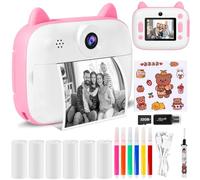 Appareil Photo Enfant Instantanée - 2,4" HD 1080P - Appareil Photo Numérique Instantané,avec Papier d'impression & Carte TF 32G, Caméra Vidéo avec Stylos Colorés pour Le Bricolage